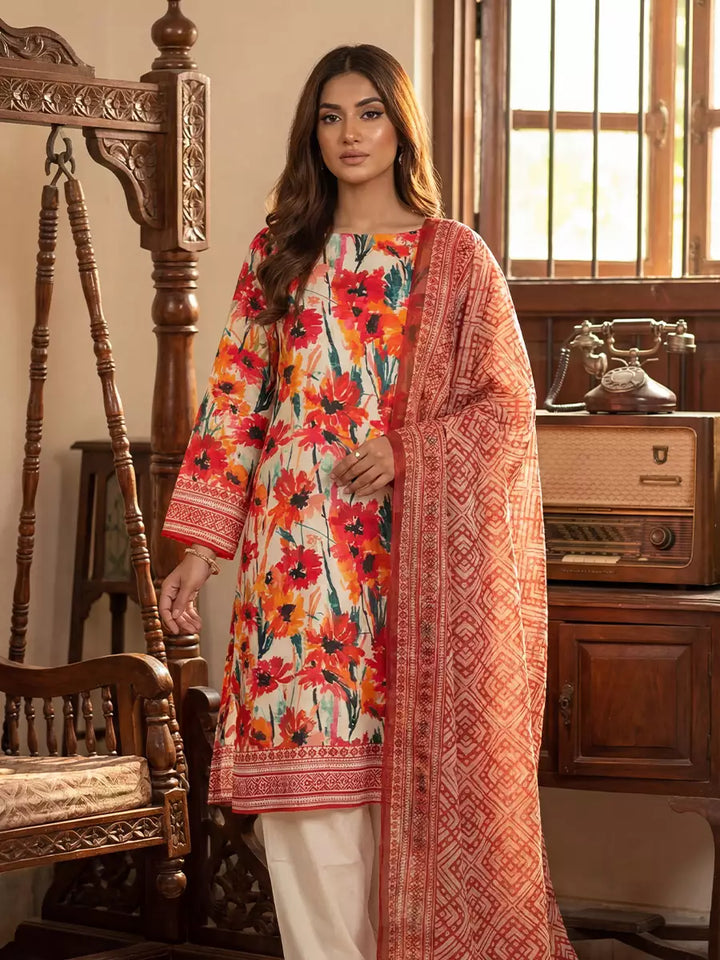 Salitex Unstitched Printed Lawn Silk 3 Piece Suit SUNS7ASI361 - Casual Collection
