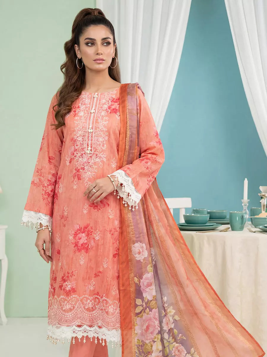 Salitex Women Unstitched Embroidered Lawn 3 Piece Suit SUNS8FS201 - Casual Collection