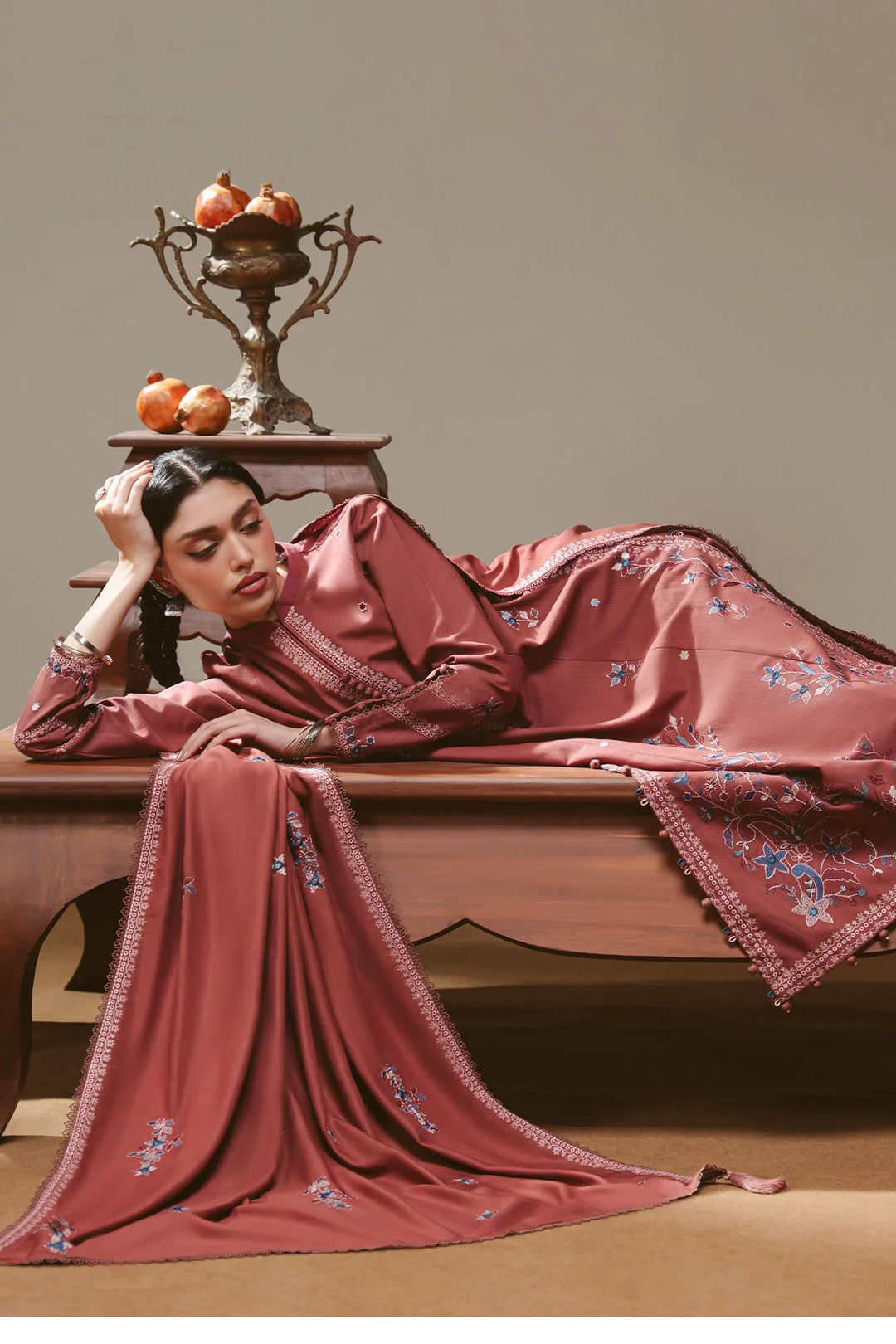 Cross Stitch Unstitched Embroidered Khaddar 3 Piece Suit CS26UW Amber Tapestry - Winter Collection