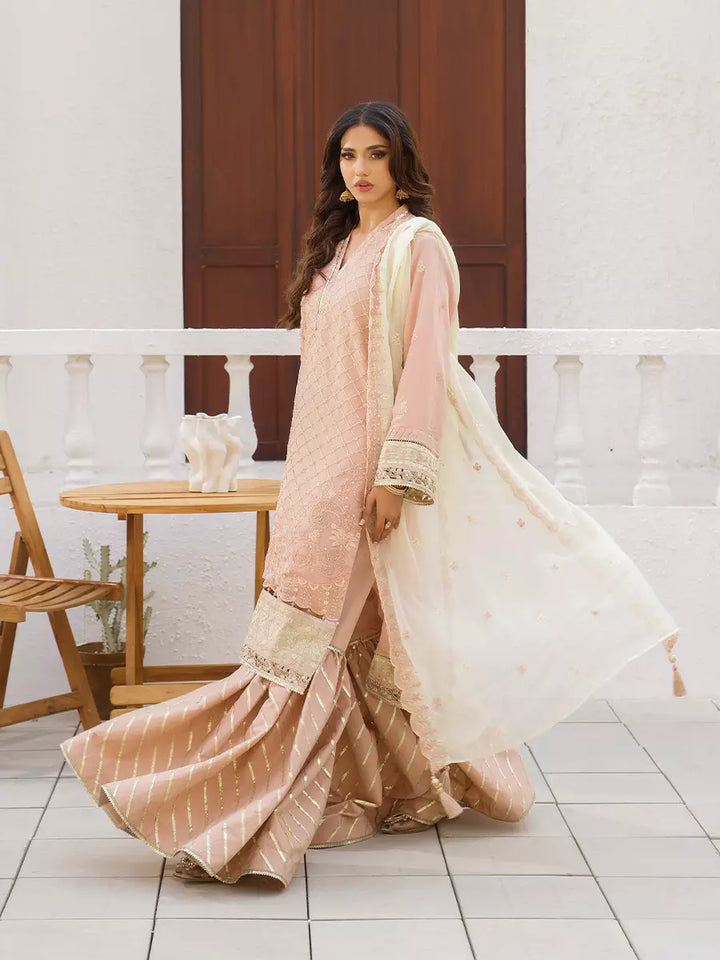 Salitex Unstitched Embroidered Chiffon 3 Piece Suit SUNW7CH114 - Festive Collection