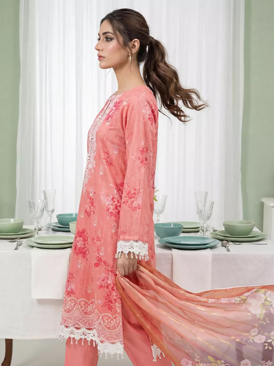 Salitex Women Unstitched Embroidered Lawn 3 Piece Suit SUNS8FS201 - Casual Collection