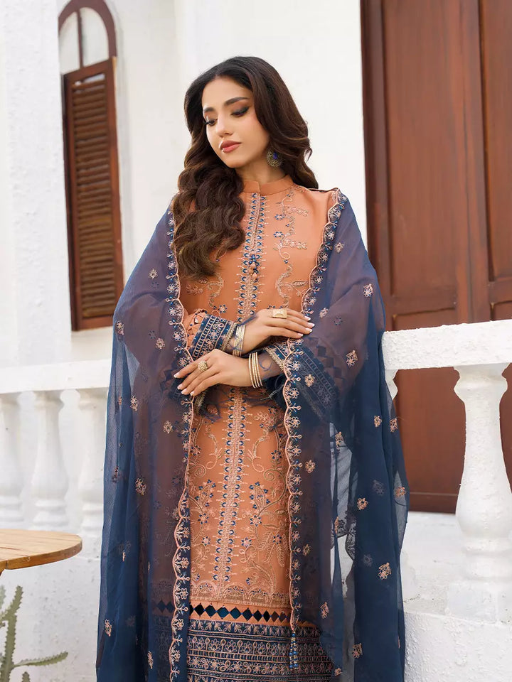 Salitex Unstitched Embroidered Chiffon 3 Piece Suit SUNW7CH104 - Festive Collection