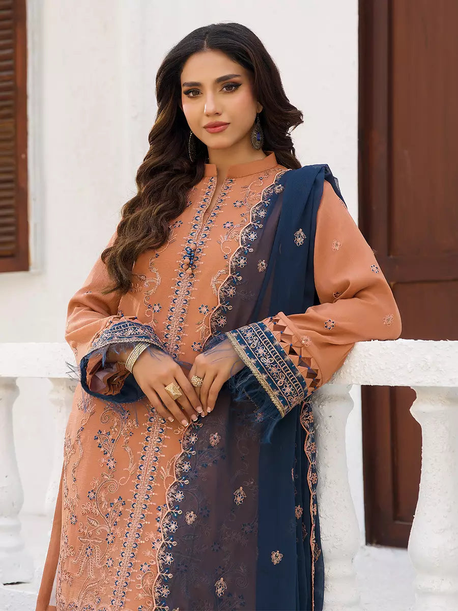 Salitex Unstitched Embroidered Chiffon 3 Piece Suit SUNW7CH104 - Festive Collection