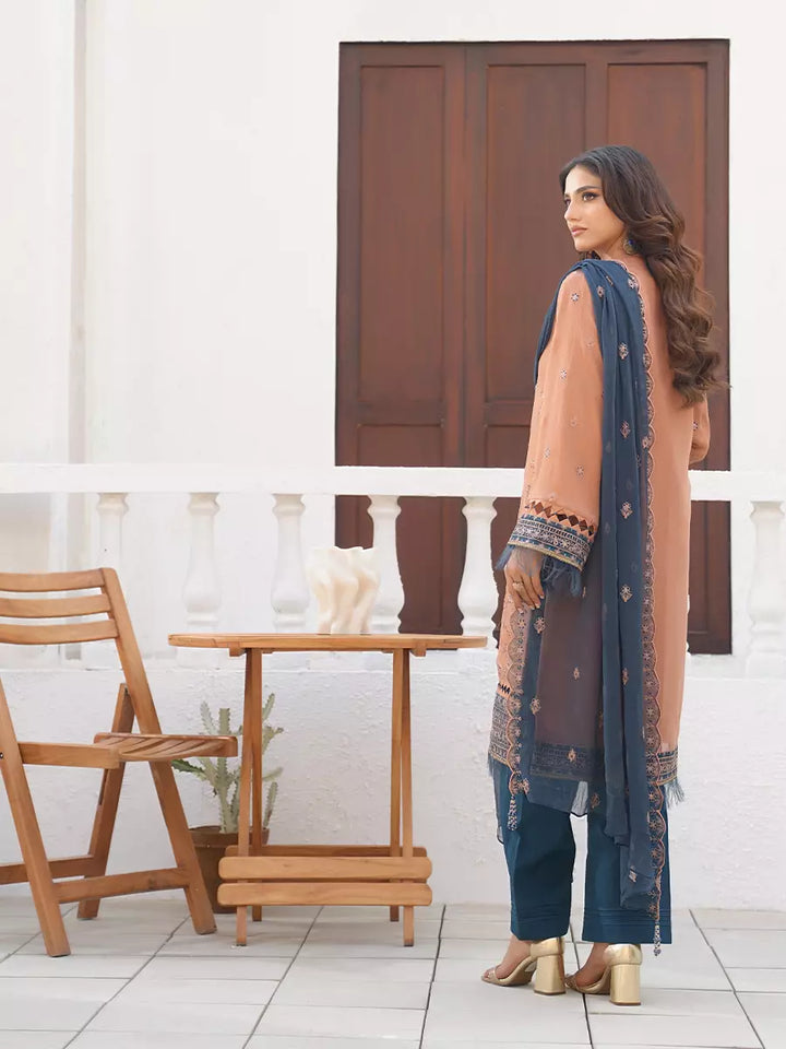 Salitex Unstitched Embroidered Chiffon 3 Piece Suit SUNW7CH104 - Festive Collection