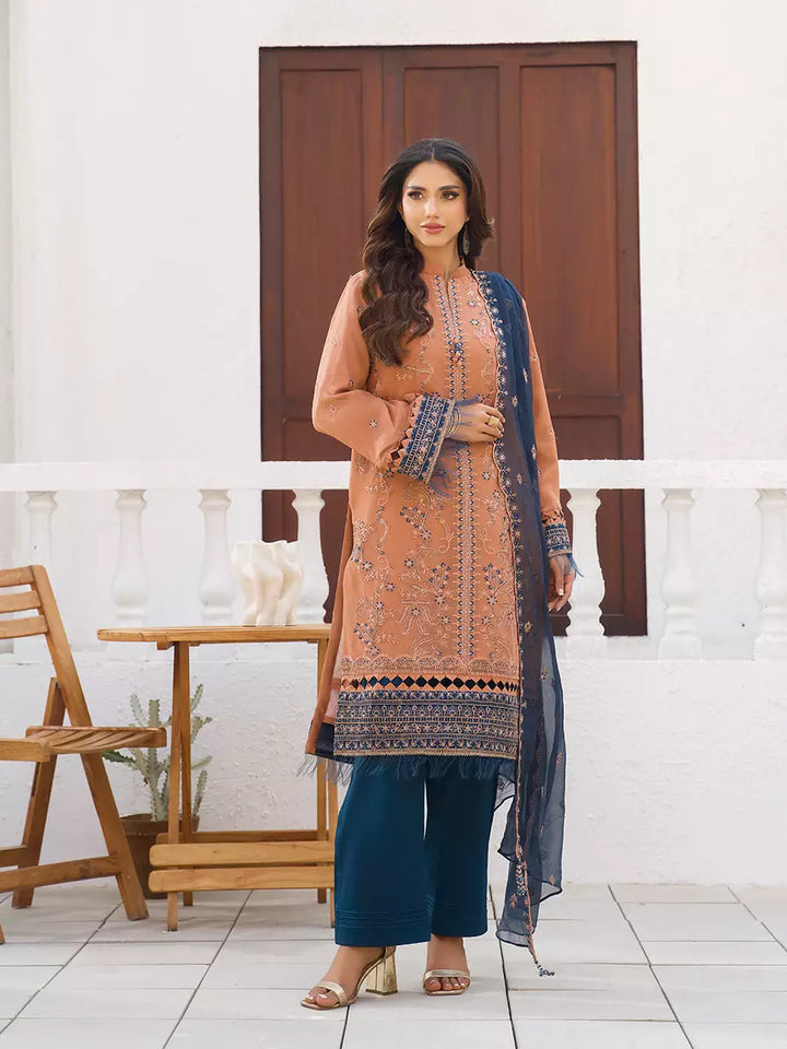 Salitex Unstitched Embroidered Chiffon 3 Piece Suit SUNW7CH104 - Festive Collection