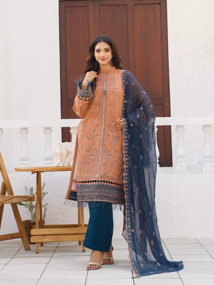 Salitex Unstitched Embroidered Chiffon 3 Piece Suit SUNW7CH104 - Festive Collection