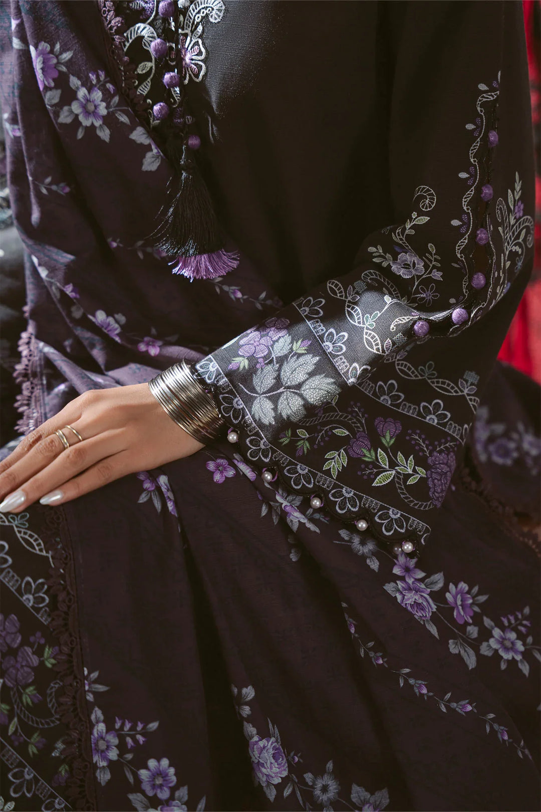 Cross Stitch Unstitched Printed Khaddar 3 Piece Suit CS26UW Sable Floret - Winter Collection