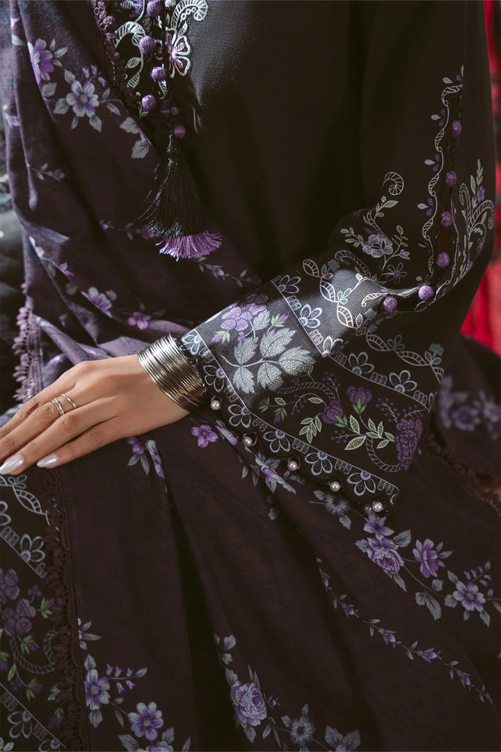 Cross Stitch Unstitched Printed Khaddar 3 Piece Suit CS26UW Sable Floret - Winter Collection