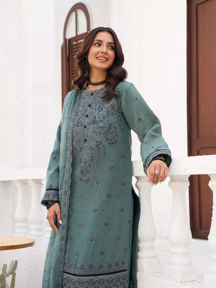 Salitex Unstitched Embroidered Chiffon 3 Piece Suit SUNW7CH112 - Festive Collection