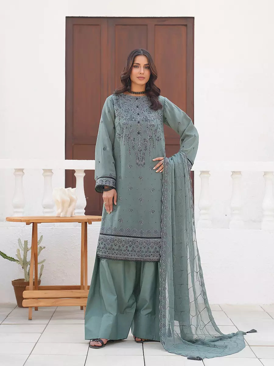 Salitex Unstitched Embroidered Chiffon 3 Piece Suit SUNW7CH112 - Festive Collection