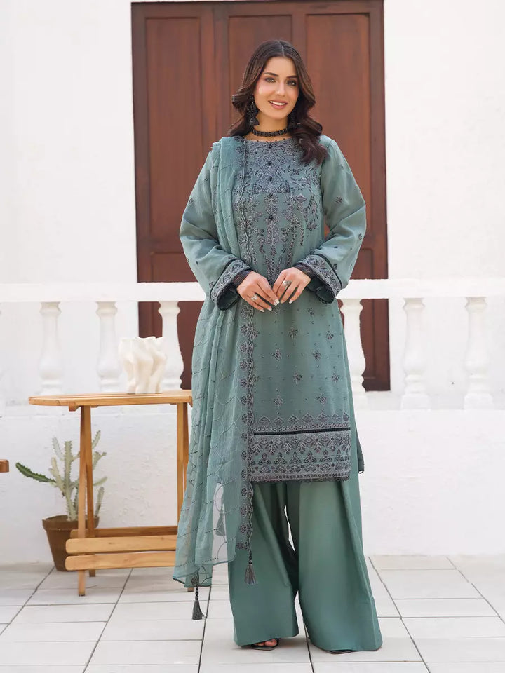 Salitex Unstitched Embroidered Chiffon 3 Piece Suit SUNW7CH112 - Festive Collection