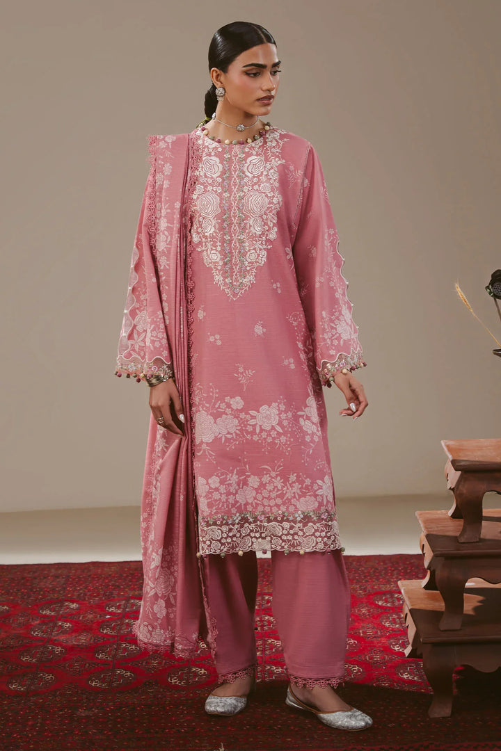 Cross Stitch Unstitched Printed Khaddar 3 Piece Suit CS26UW Pink Allure - Winter Collection