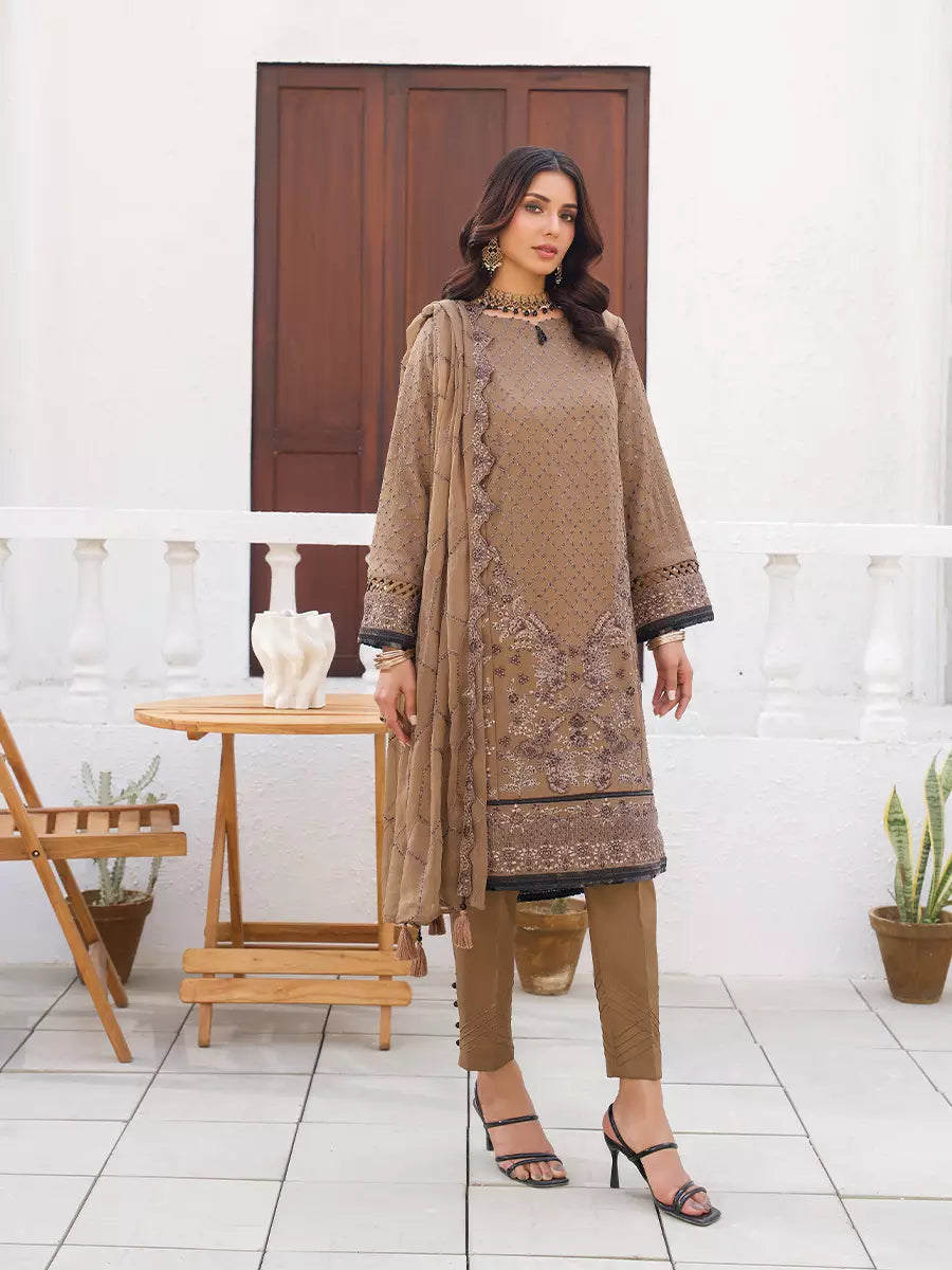 Salitex Unstitched Embroidered Chiffon 3 Piece Suit SUNW7CH099 - Festive Collection