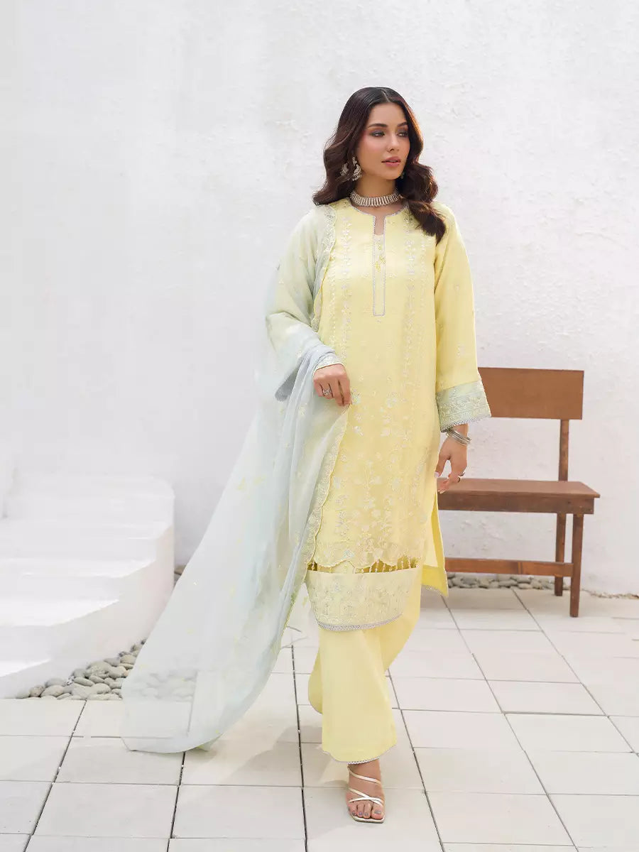 Salitex Unstitched Embroidered Chiffon 3 Piece Suit SUNW7CH097 - Festive Collection