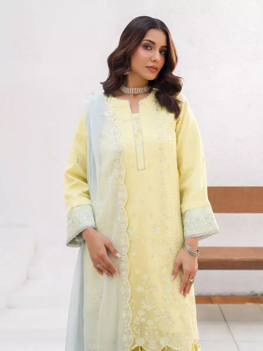 Salitex Unstitched Embroidered Chiffon 3 Piece Suit SUNW7CH097 - Festive Collection