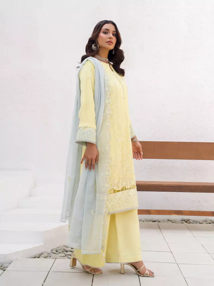 Salitex Unstitched Embroidered Chiffon 3 Piece Suit SUNW7CH097 - Festive Collection