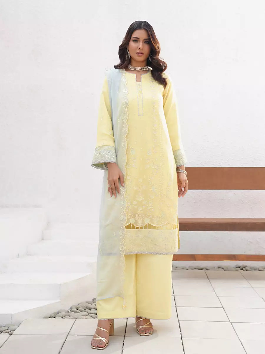 Salitex Unstitched Embroidered Chiffon 3 Piece Suit SUNW7CH097 - Festive Collection