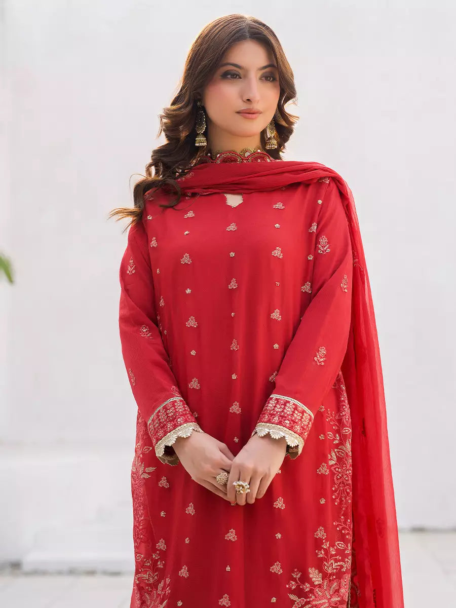 Salitex Unstitched Embroidered Chiffon 3 Piece Suit SUNW7CH109 - Festive Collection
