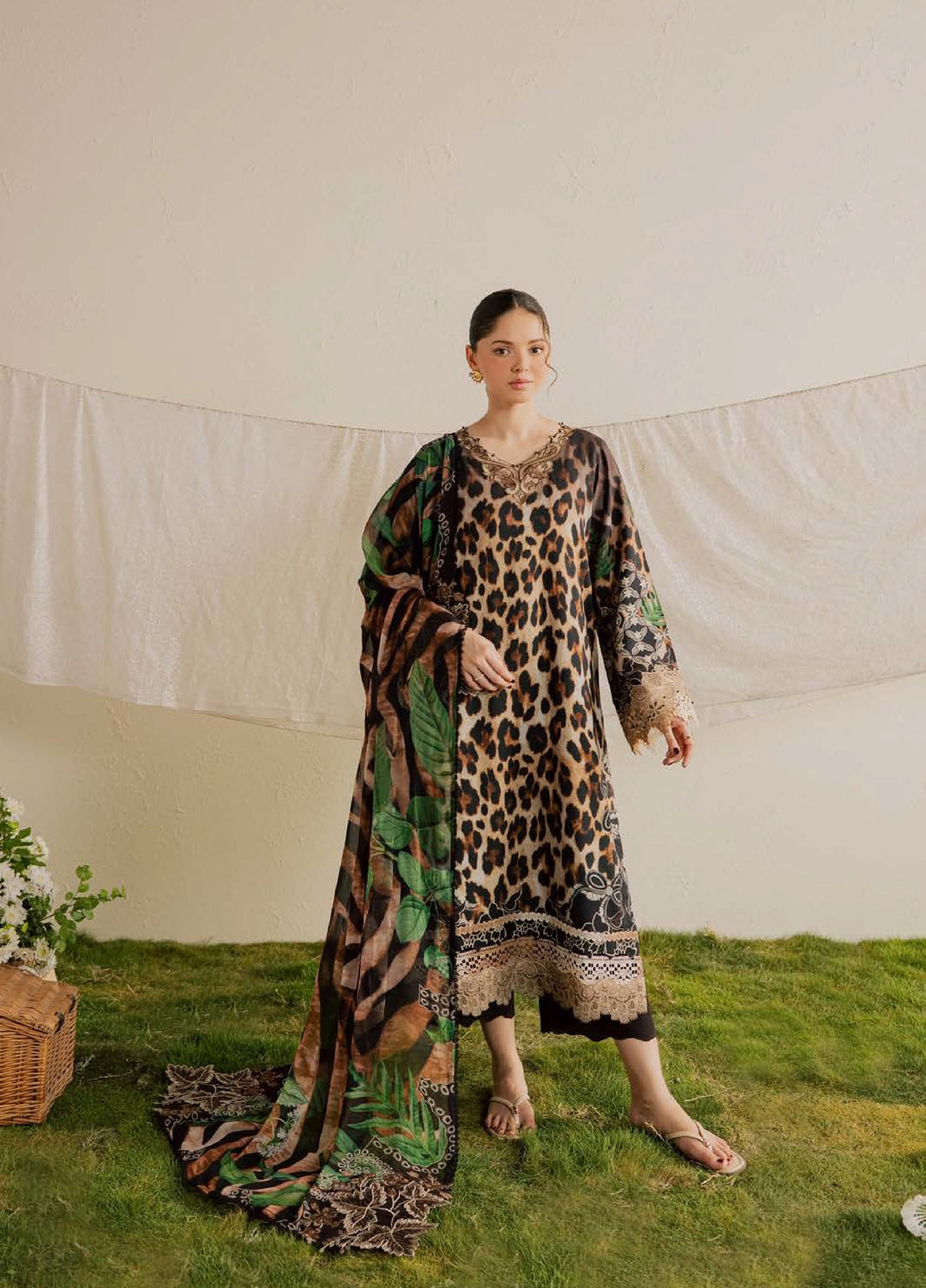 Gardenia by Nureh Unstitched Embroidered Viscose Slub 3 Piece Suit NU26UGV NSG-228 - Casual Collection