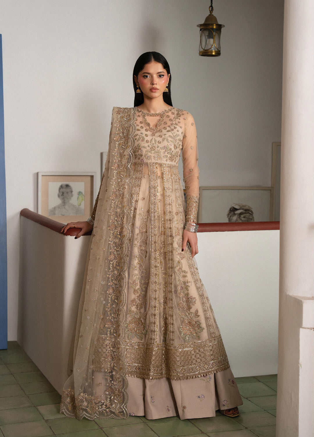 Pehli Nazar by Ayzel Unstitched Embroidered Poly Net 3 Piece Suit AAF26UPN Nafasat AYZ-0166 - Wedding Collection
