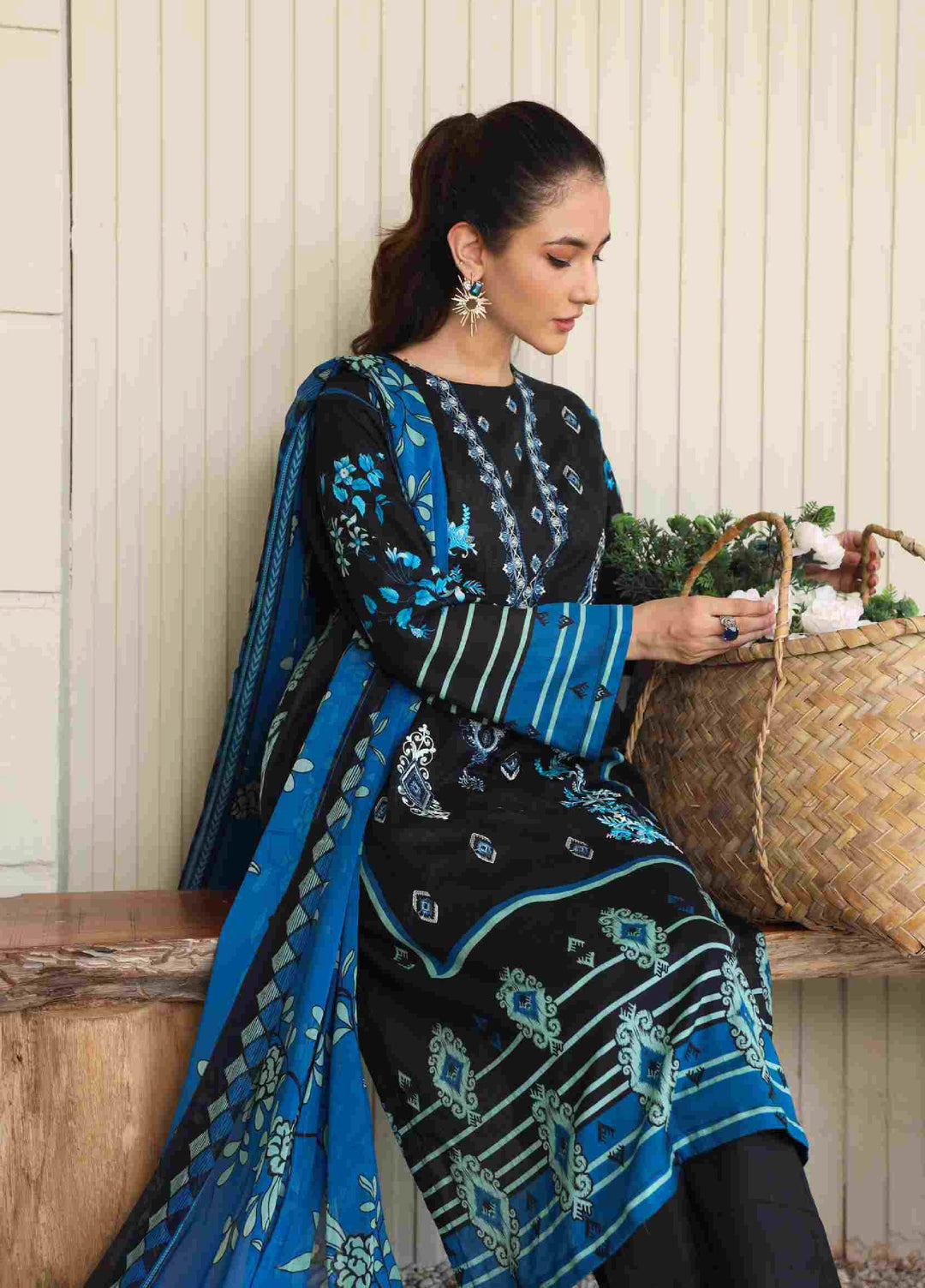 Kotor by Rashid Textiles Unstitched Embroidered Lawn 3 Piece Suit RT26ULK 9140 - Casual Collection