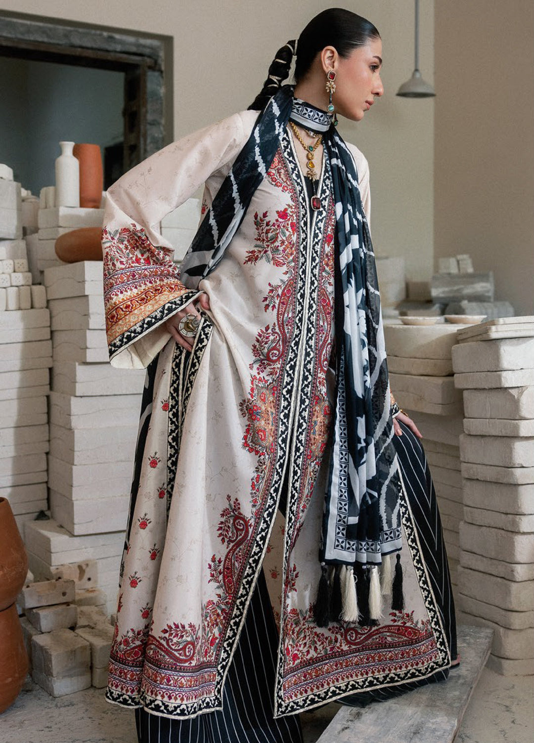 Lady Aik by AIK Atelier Unstitched Printed Crepe 3 Piece Suit AIK26ULA 04 - Festive Collection