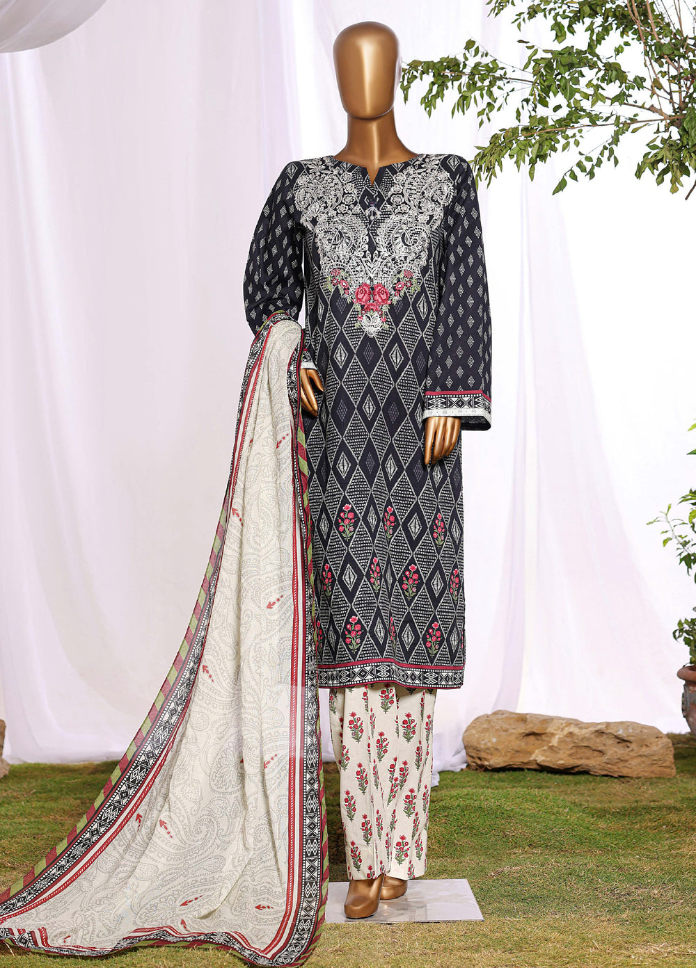 Daily Wear by HZ Textiles RTW Embroidered Lawn 3 Piece Suit HZ26PDW CPE-3P-044 - Casual Collection