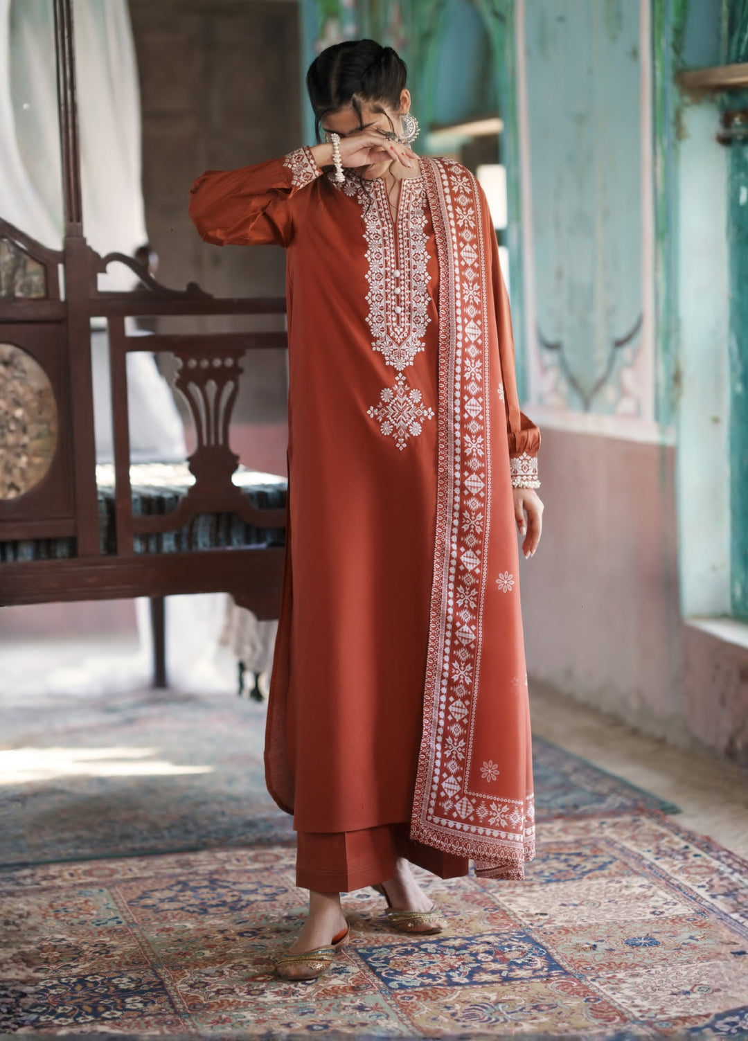 Before Sunset by Casual Lite RTW Embroidered Cotton Lawn 3 Piece Suit CL26PBS Summer Serenade - Casual Collection
