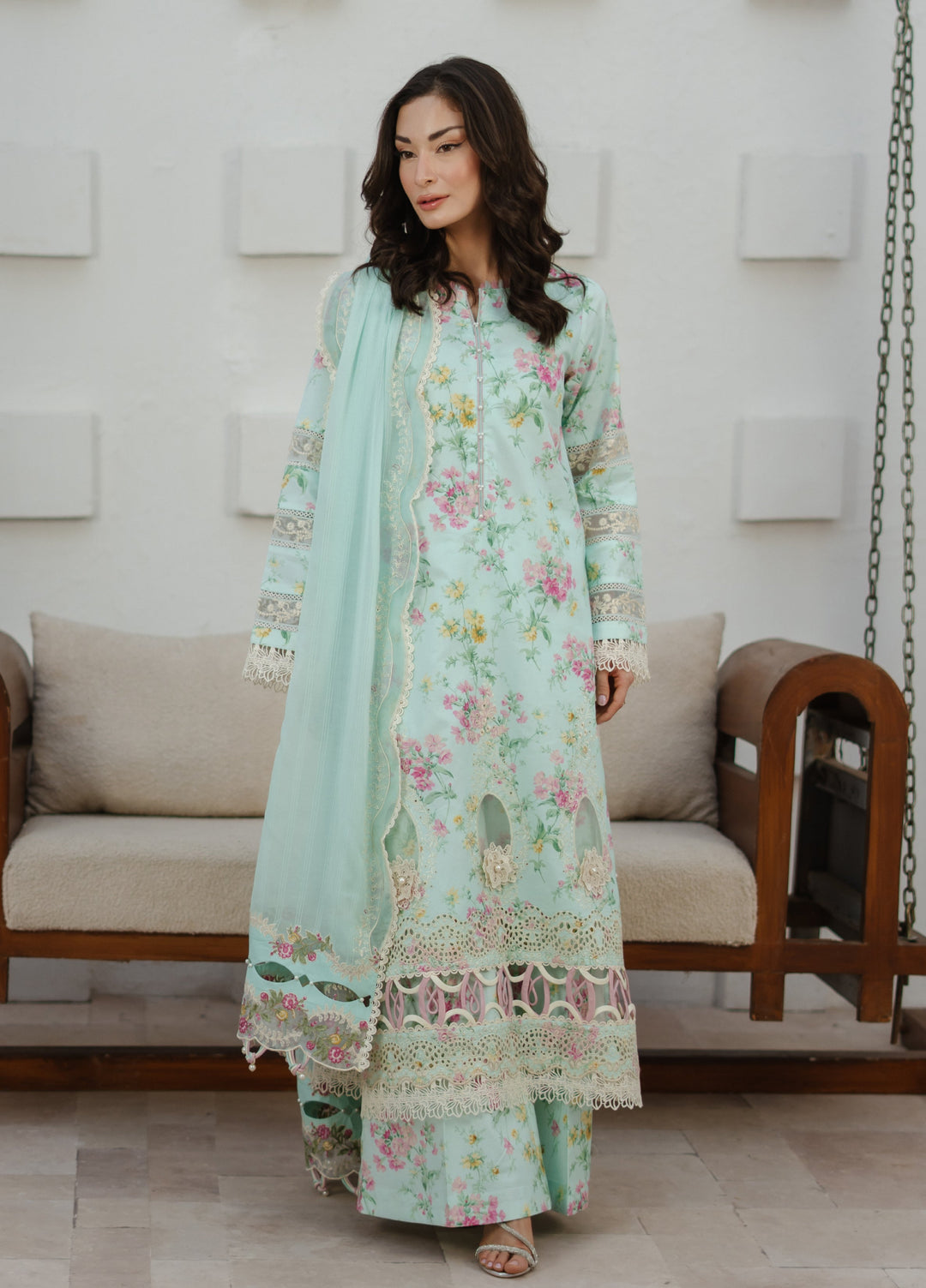 Summer Dream by Manara Unstitched Embroidered Lawn 3 Piece Suit MN26USDL Sea Breeze -03 - Casual Collection