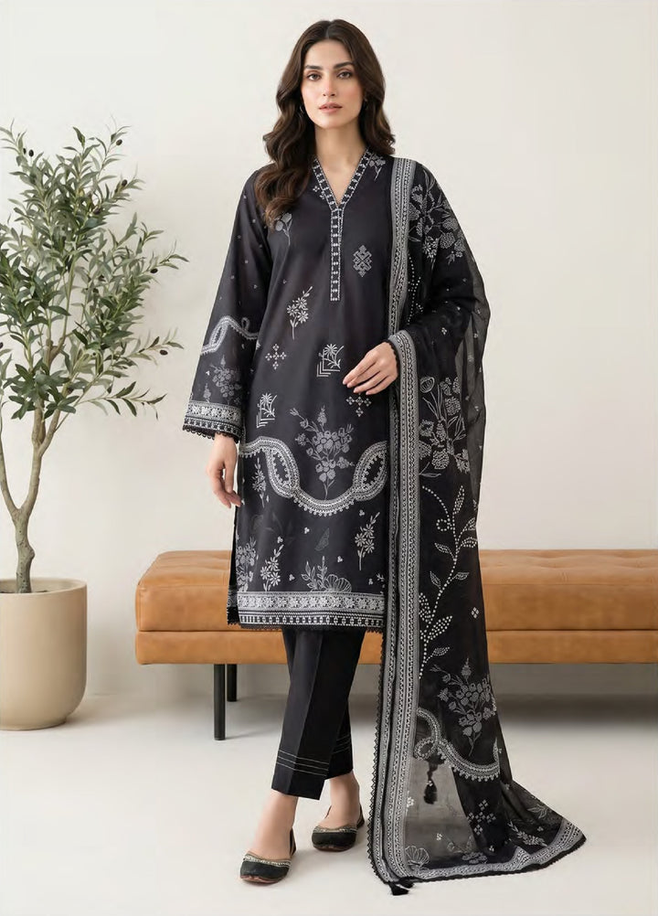 Monochrome by Lakhany Unstitched Printed Lawn 3 Piece Suit LSM26ULM Lakhany LG-RK-0164 - Casual Collection
