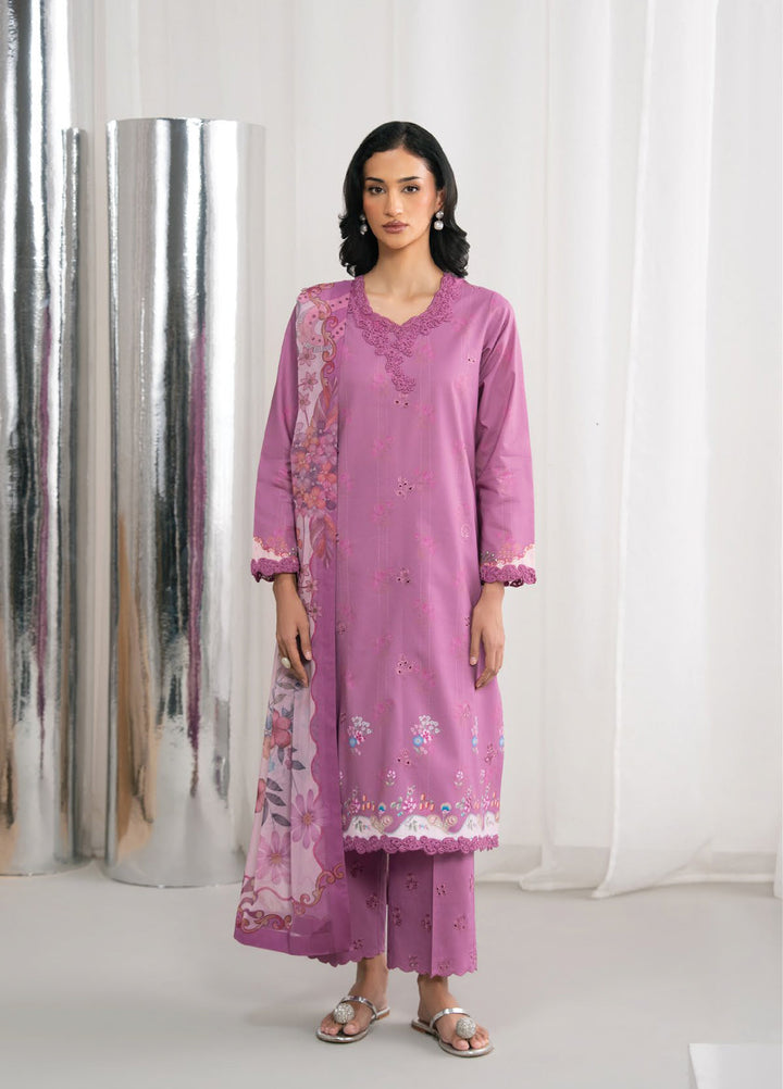 Nysa by Seran Unstitched Embroidered Cambric 3 Piece Suit SN26UNC Sielle D-08 - Casual Collection