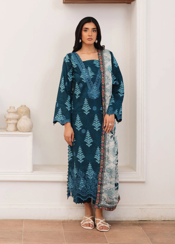 Summer Breeze by Humdum Unstitched Embroidered Lawn 3 Piece Suit HD26ULSB D-07 - Casual Collection