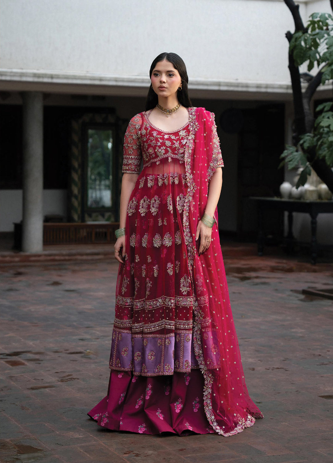 Pehli Nazar by Ayzel Unstitched Embroidered Poly Net 3 Piece Suit AAF26UPN Gulbahar AYZ-0165 - Wedding Collection