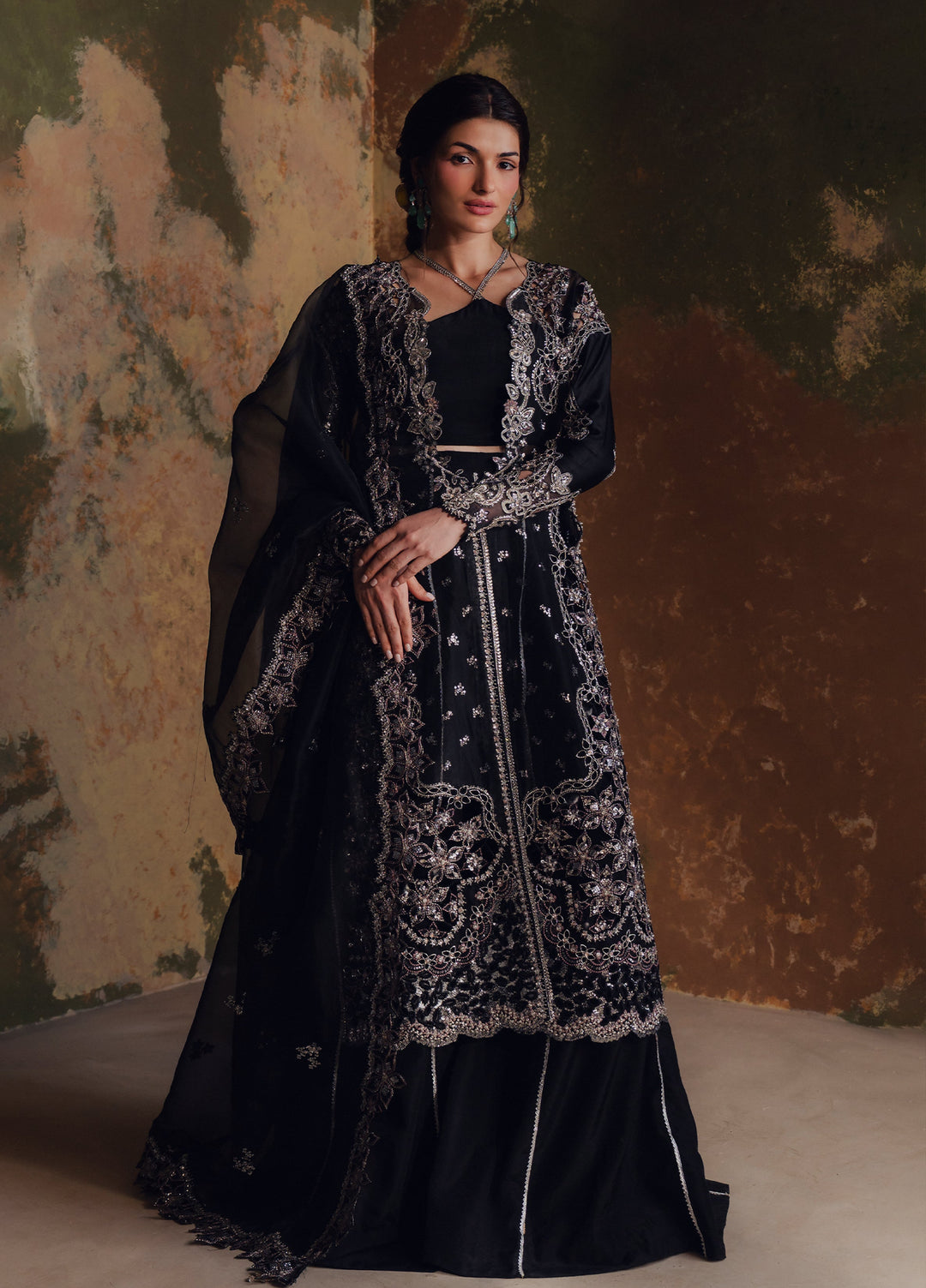 Jahan Ara by Zarposh Unstitched Embroidered Organza 3 Piece Suit ZP26UWJ NAYAB - Wedding Collection