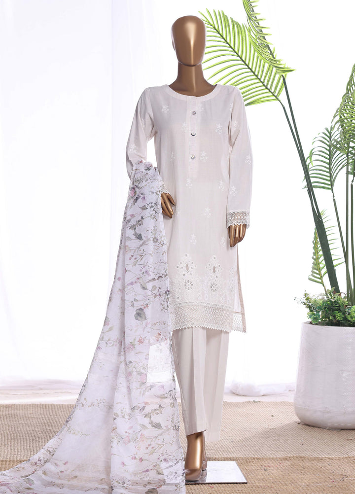 HZ Textiles Women RTW Chikankari Organza 3 Piece Suit HZ26POF CSE-3P-225 - Festive Collection