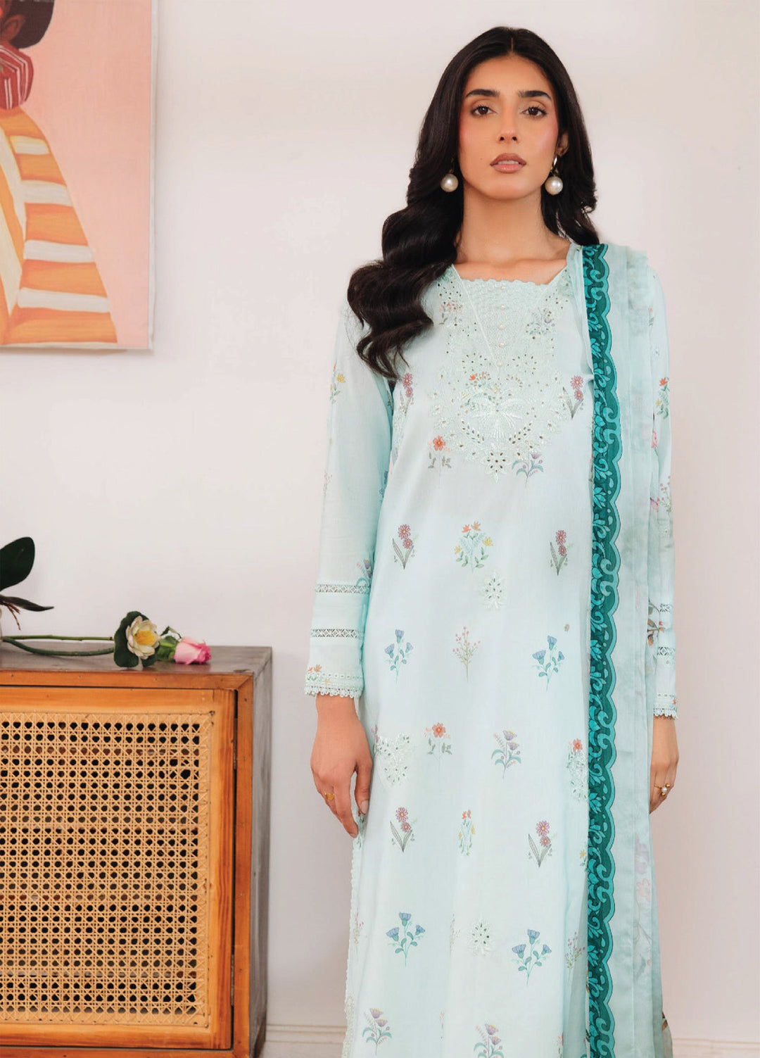 Summer Breeze by Humdum Unstitched Embroidered Lawn 3 Piece Suit HD26ULSB D-05 - Casual Collection