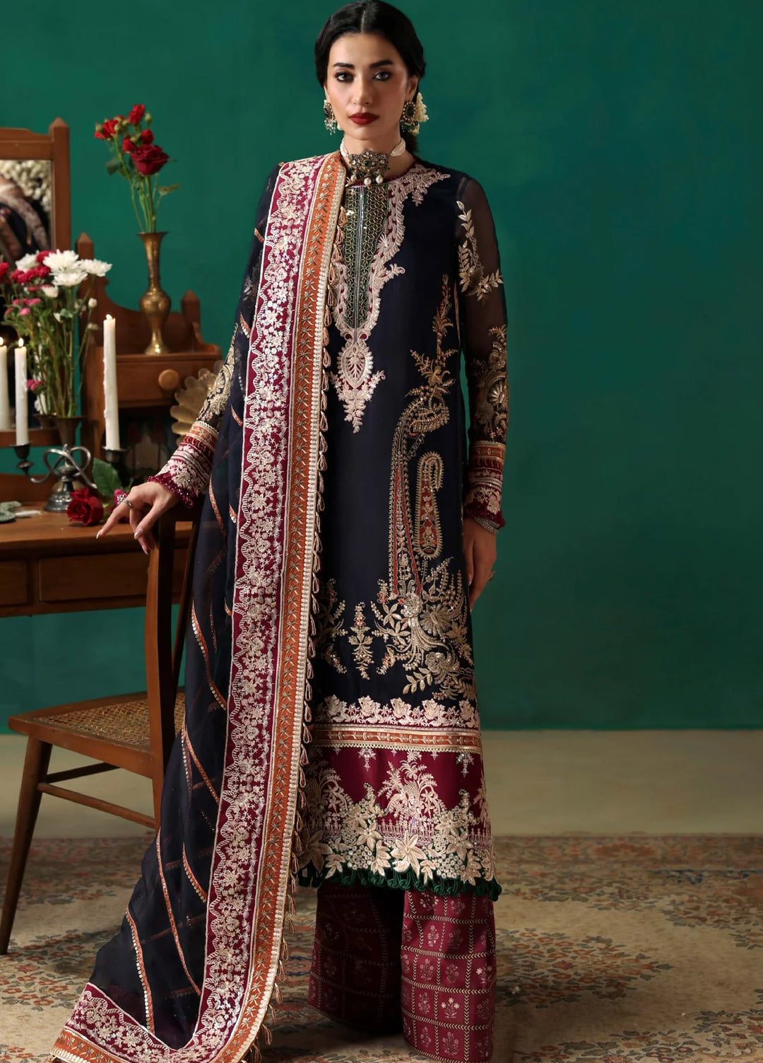 Sable Vogue Unstitched Embroidered Net 3 Piece Suit SV26UL FC-05-25 - Summer Collection