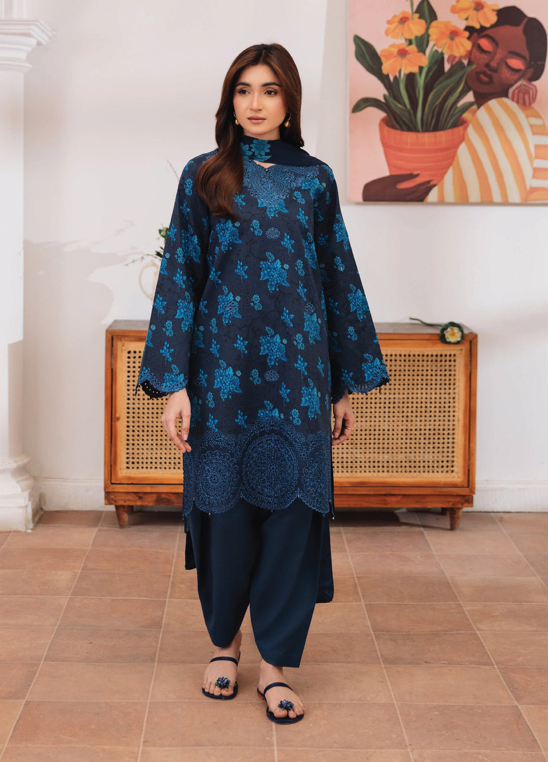 Summer Breeze by Humdum Unstitched Embroidered Lawn 3 Piece Suit HD26ULSB D-02 - Casual Collection