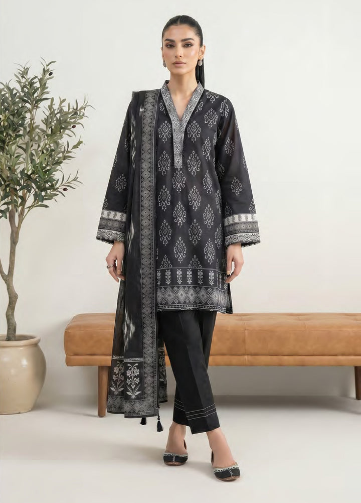 Monochrome by Lakhany Unstitched Printed Lawn 3 Piece Suit LSM26ULM Lakhany LG-SG-0134 - Casual Collection