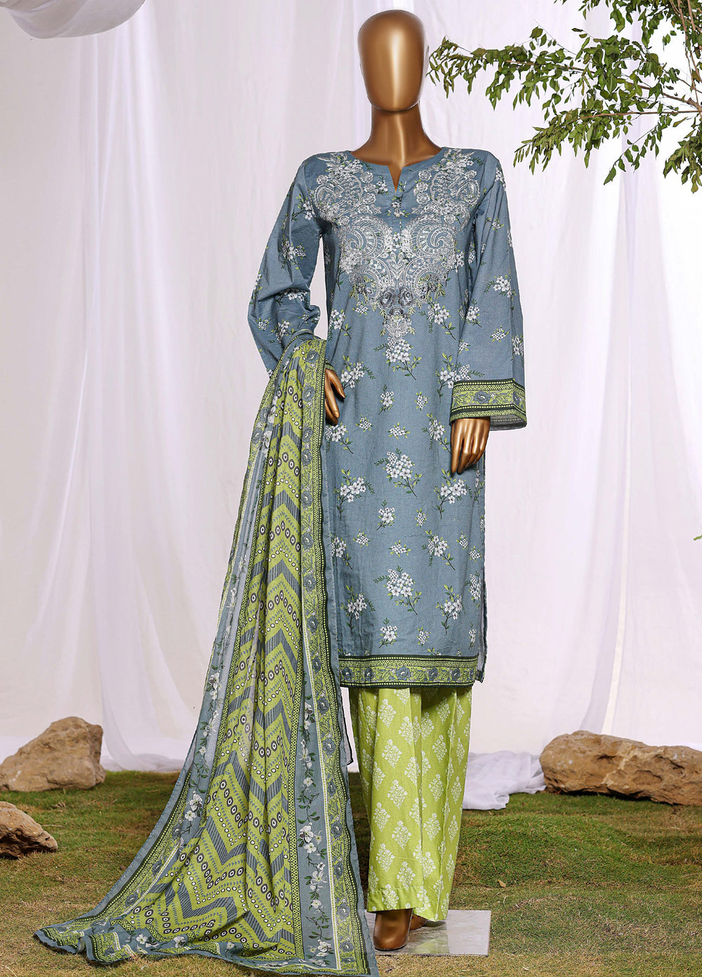 Daily Wear by HZ Textiles RTW Embroidered Lawn 3 Piece Suit HZ26PDW CPE-3P-041 - Casual Collection