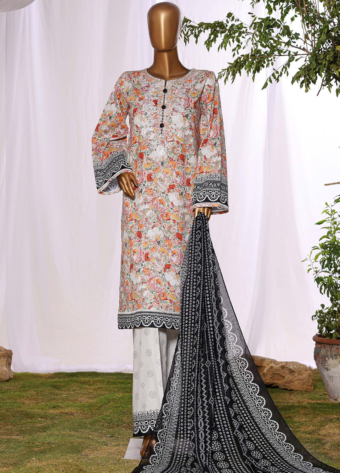 Daily Wear by HZ Textiles RTW Embroidered Lawn 3 Piece Suit HZ26PDW CPE-3P-045 - Casual Collection