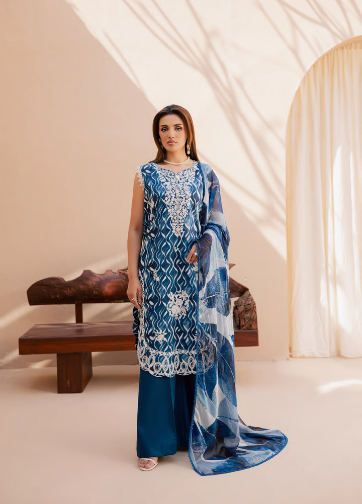 Savoy by Rashid Textiles Unstitched Embroidered Lawn 3 Piece Suit RT26ULS 3734 - Casual Collection