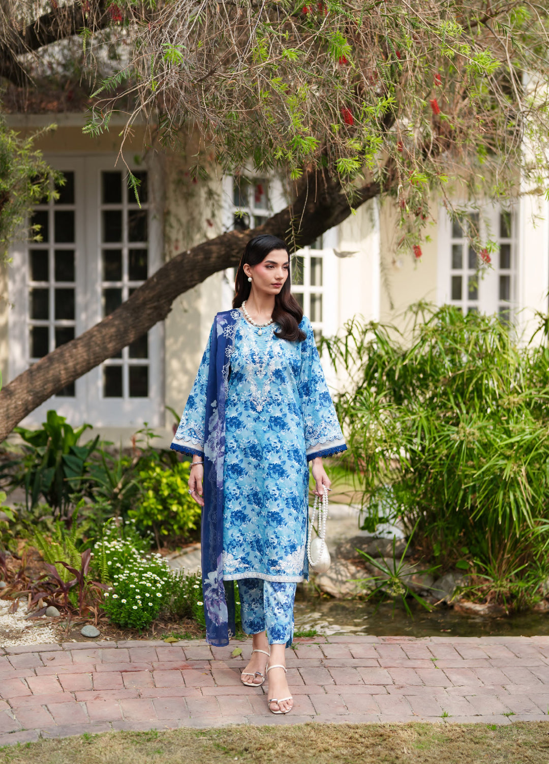 Bloom Enara by Rashid Textiles Unstitched Embroidered Lawn 3 Piece Suit RT26ULB 1008 - Casual Collection