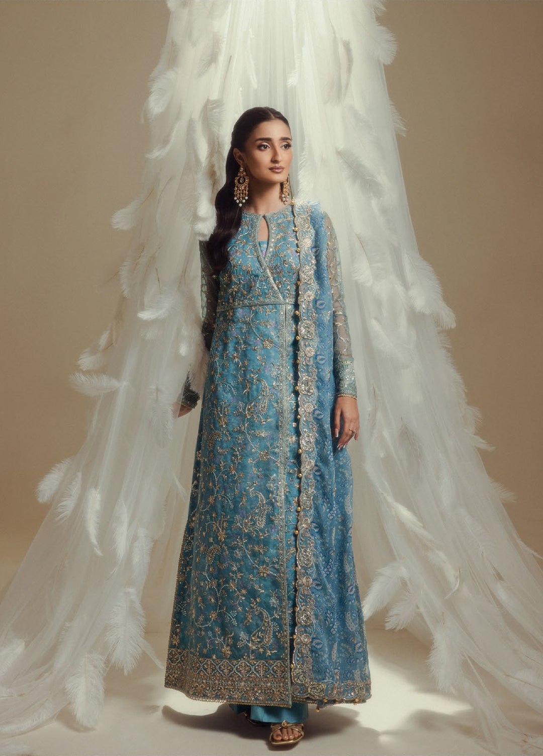 Aik Shaam by AIK Atelier Unstitched Embroidered Organza 3 Piece Suit AIK26UAS C2604 - Wedding Collection