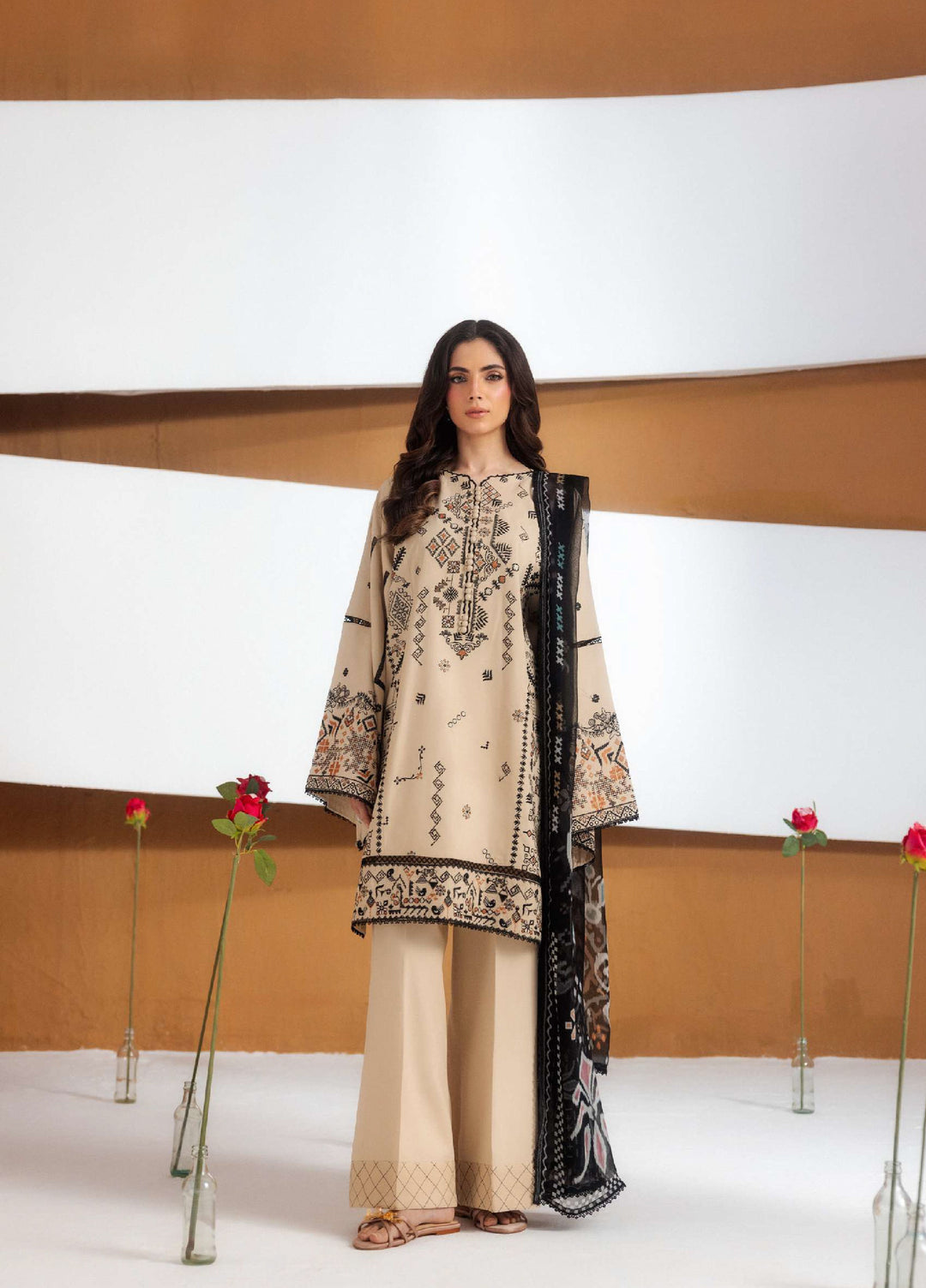 Intermiz Zync by Florent Unstitched Embroidered Viscose 3 Piece Suit FL26UIZ FZ-5A - Casual Collection