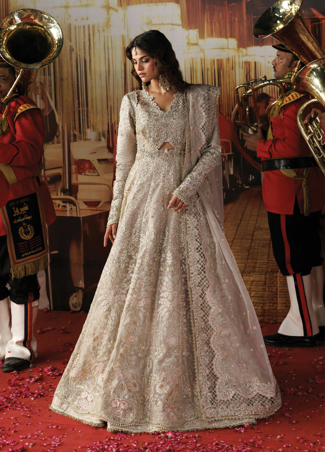 Shehnai by Afrozeh Unstitched Hand work Organza 3 Piece Suit AF26USW Mannat AFR-0156 - Wedding Collection
