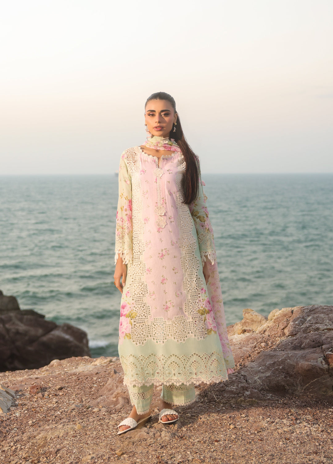 Summer Dream by Manara Unstitched Embroidered Lawn 3 Piece Suit MN26USDL Coral Mist-02 - Casual Collection