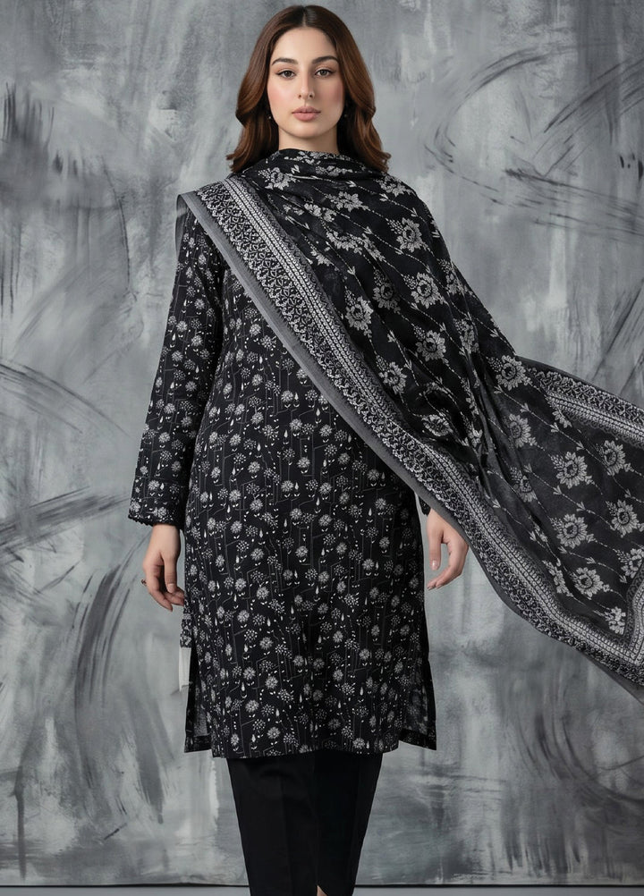 Black N White by Regalia Textiles Unstitched Printed Lawn 3 Piece Suit RG26UBNW D-03 - Casual Collection