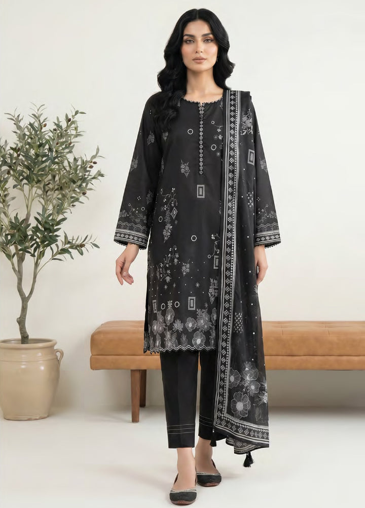 Monochrome by Lakhany Unstitched Printed Lawn 3 Piece Suit LSM26ULM Lakhany LG-RL-0480 - Casual Collection