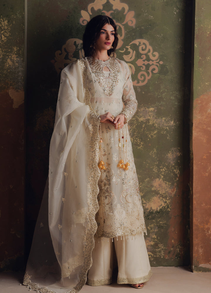 Jahan Ara by Zarposh Unstitched Embroidered Organza 3 Piece Suit ZP26UWJ ROSHANAY - Wedding Collection